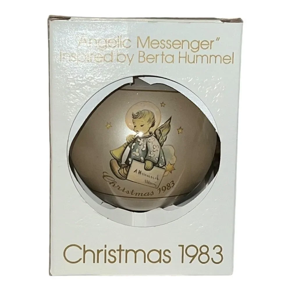 Schmid Berta Hummel Angelic Messenger 1983 Christmas Glass Ornament W Box